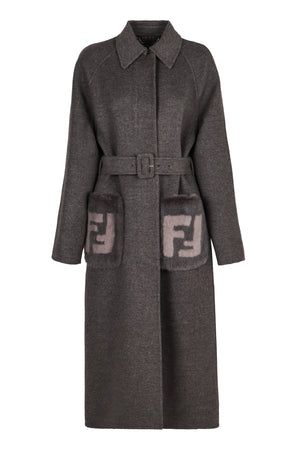 FENDI Classic Wool Jacket with Mink Fur Accents