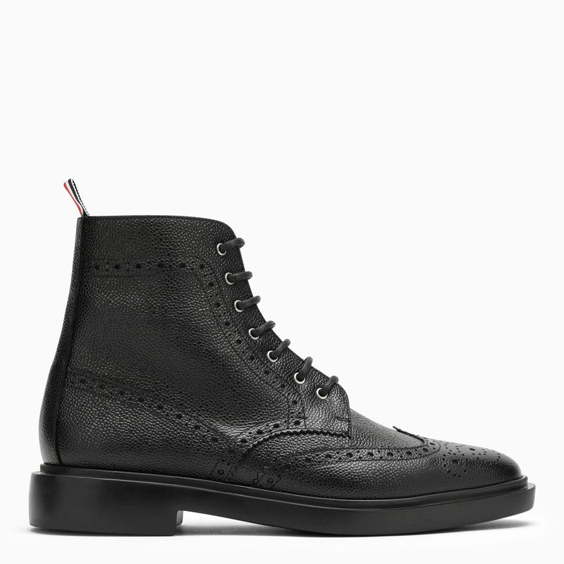 THOM BROWNE Black Leather Beatles Boot - Spring/Summer 2023