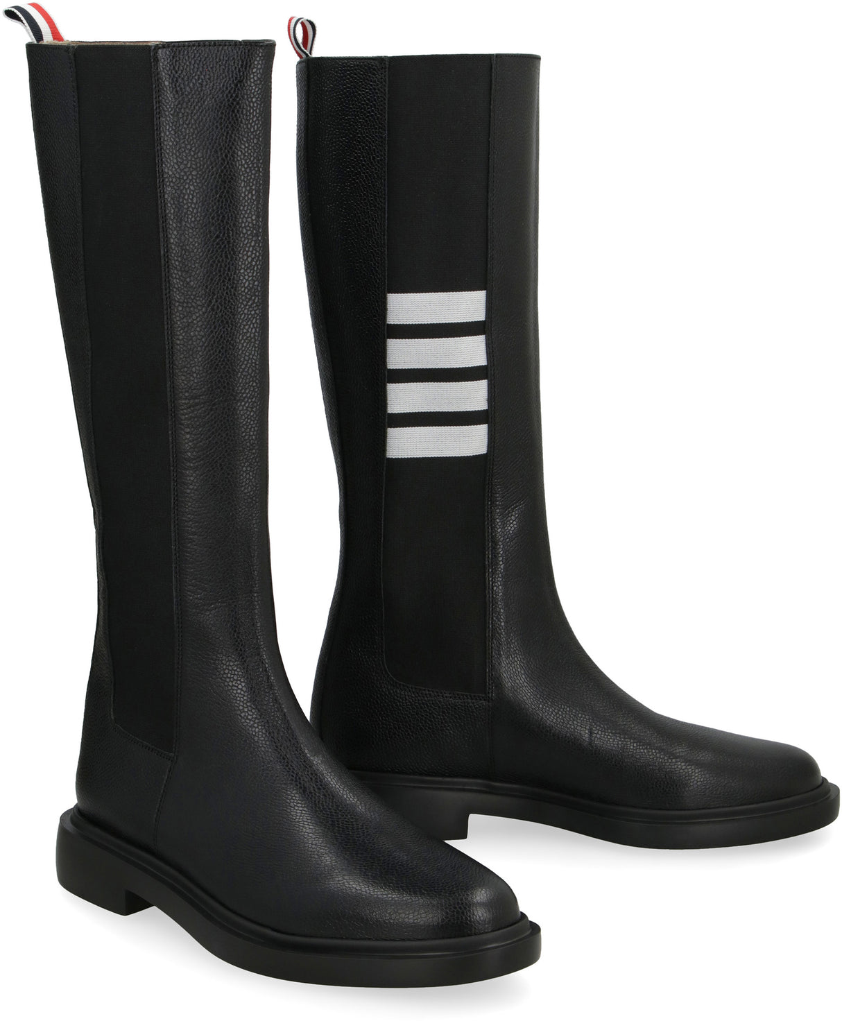THOM BROWNE Black Leather Boots for Women - FW23 Collection