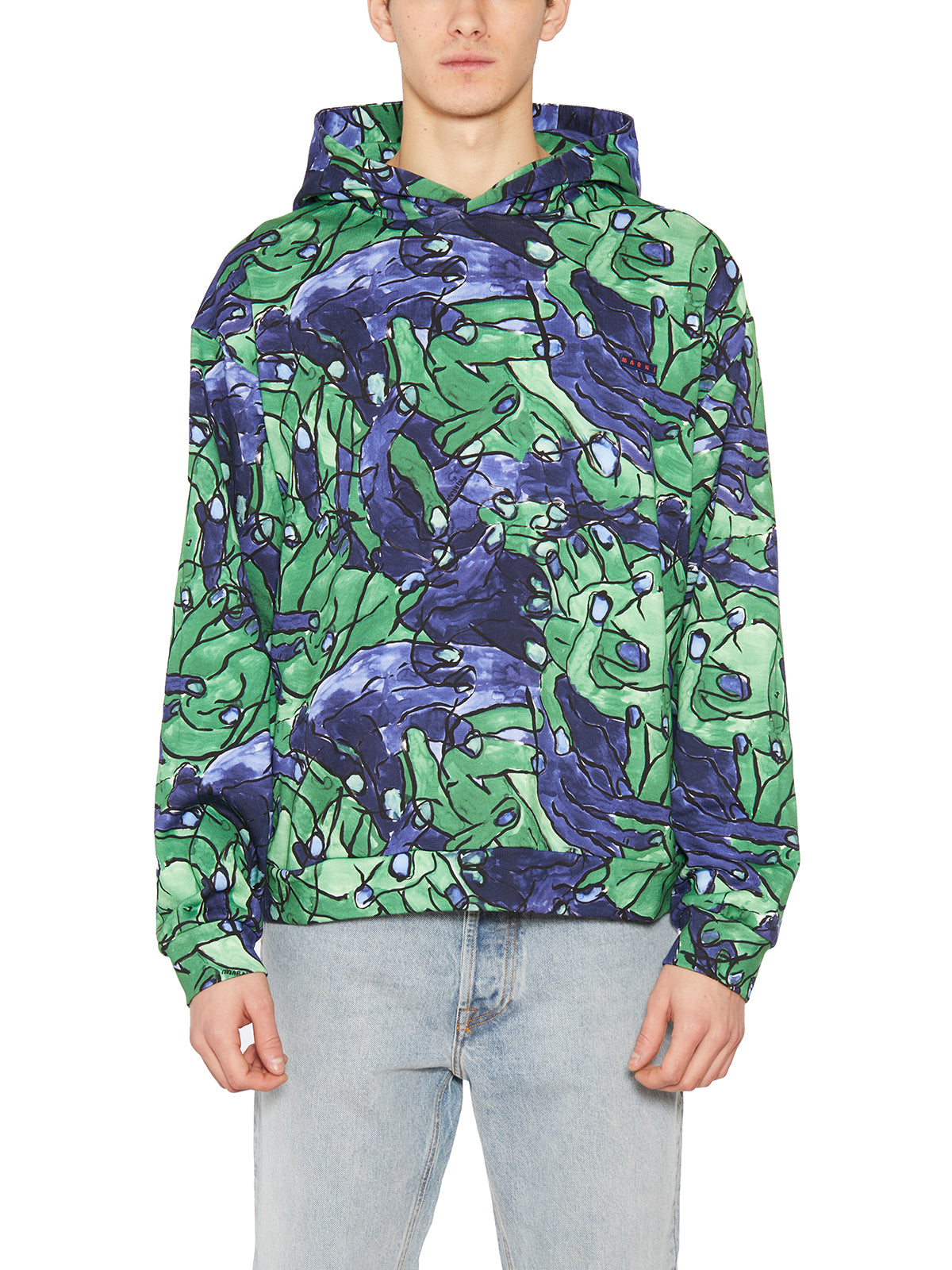 MARNI Multicolor Cotton Sweatshirt with Hood for Men