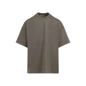 FEAR OF GOD Oversized Crew Neck T-Shirt with Leather Logo - Size L