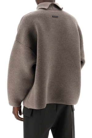 FEAR OF GOD Ultra-Heavy Wool Pullover with High Collar for Men in Gray