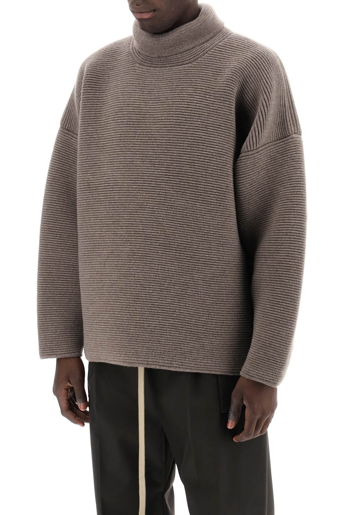 FEAR OF GOD Ultra-Heavy Wool Pullover with High Collar for Men in Gray