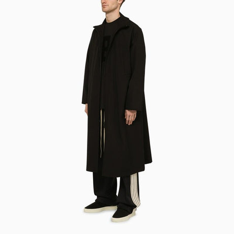 Áo khoác dạ dài cổ cao màu đen cho nam - Mùa SS24