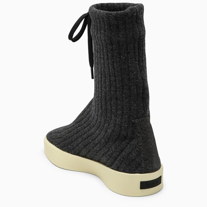 FEAR OF GOD Dark Grey Ribbed Wool Boot for Men