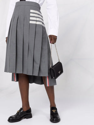 THOM BROWNE Mid-Length Pleated Skirt for Women