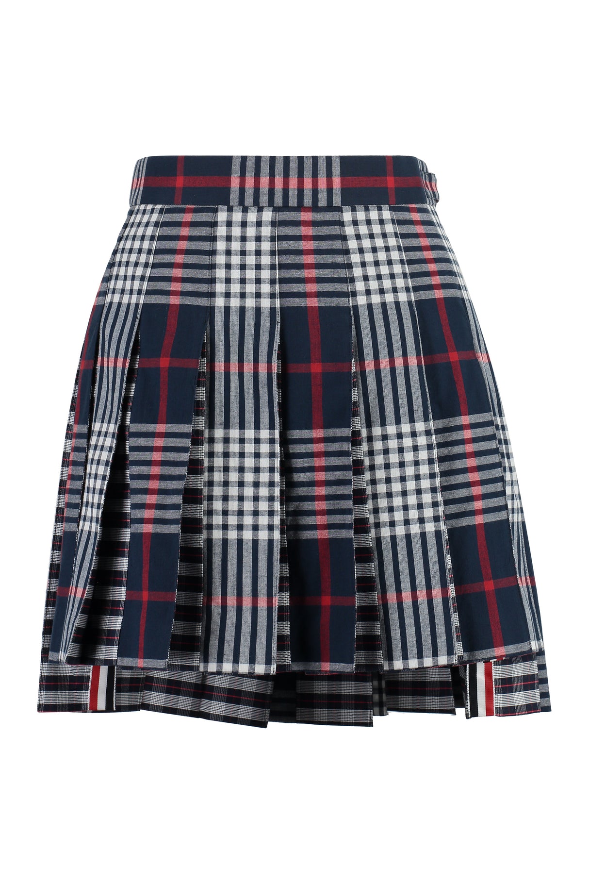 Check Mini Skirt with Asymmetric Hem