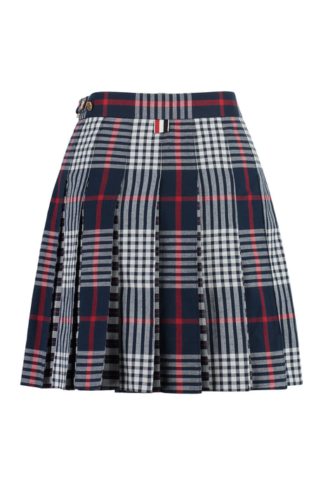 Check Mini Skirt with Asymmetric Hem
