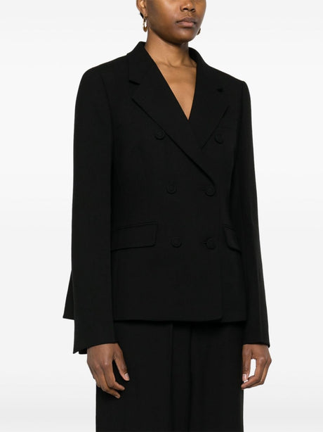 Classic Women's Wool Double-Breasted Blazer in Black for FW23