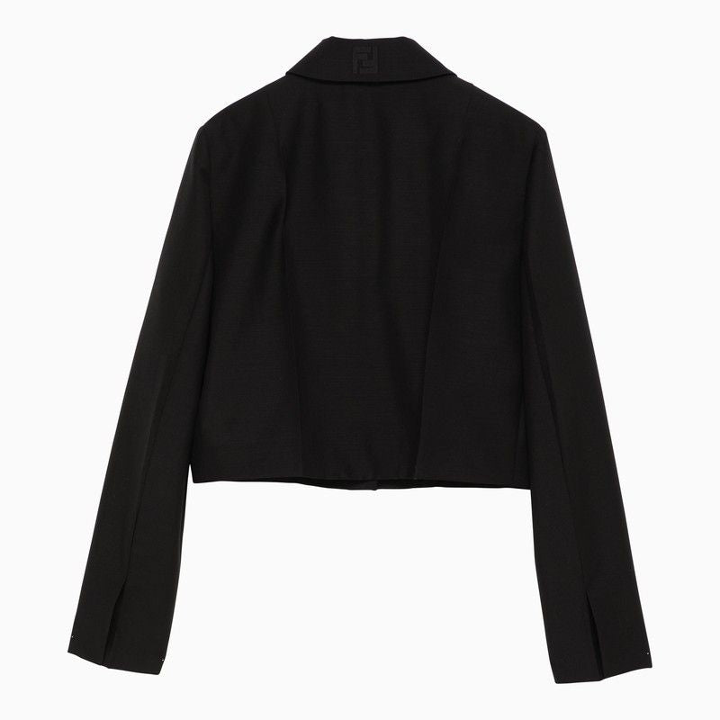 FENDI Fashion Forward Women's Black Wool and Mohair Blazer for SS24 Collection