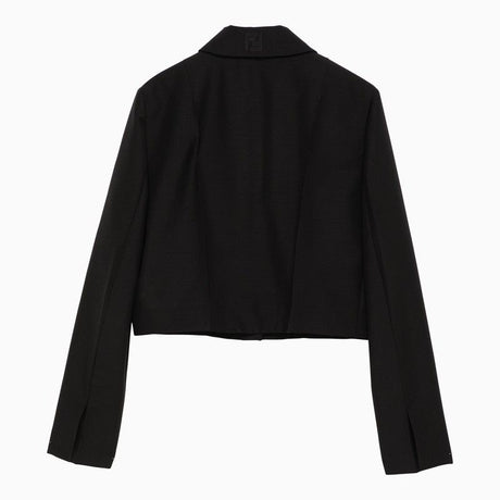 FENDI Black Boxy Wool Jacket for Women