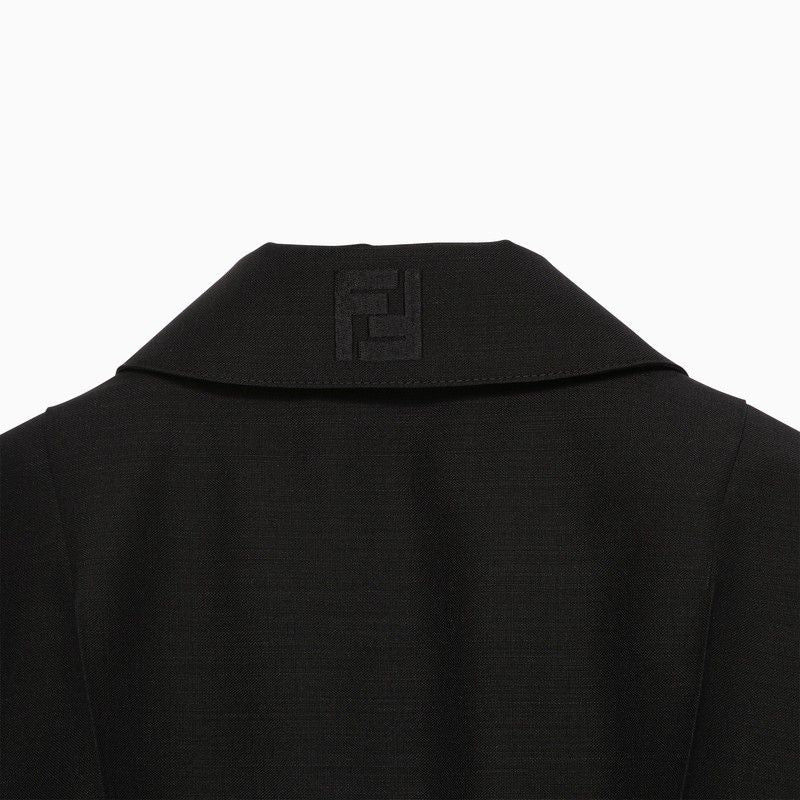 FENDI Fashion Forward Women's Black Wool and Mohair Blazer for SS24 Collection