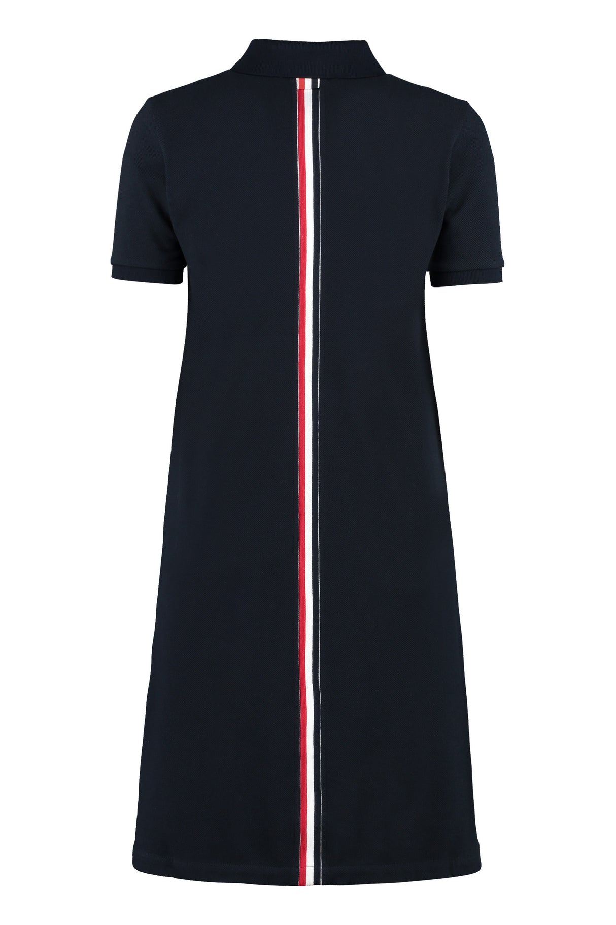 THOM BROWNE RWB Striped Polo Dress with Tricolor Band