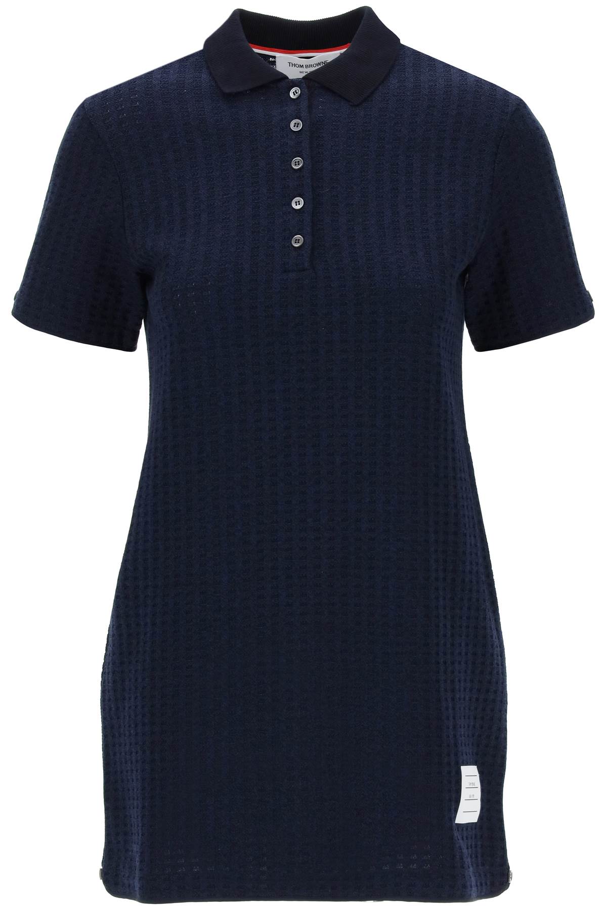 THOM BROWNE Mini Polo-Style Jacquard Dress in Navy for Women