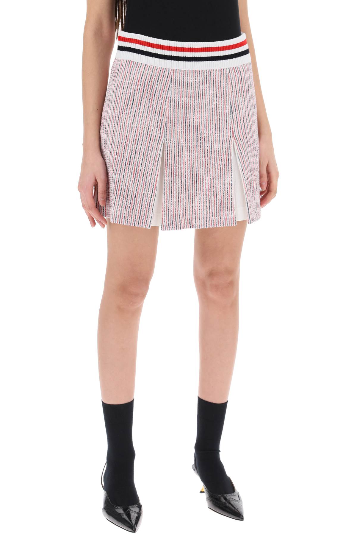 THOM BROWNE Chic Mini Box Pleated Skirt for Women