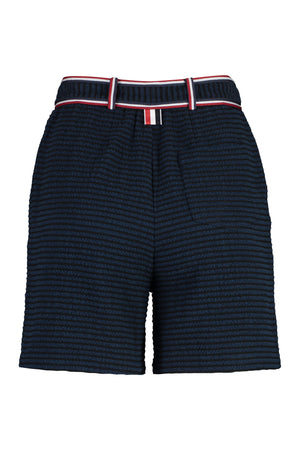 THOM BROWNE Navy Cotton Blend Shorts for Women