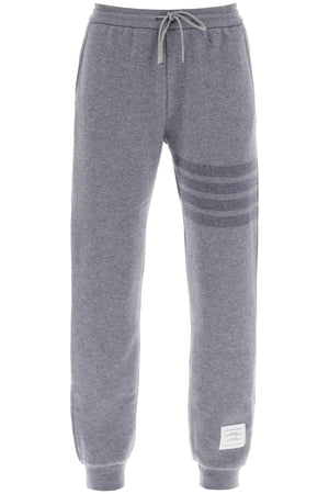 THOM BROWNE Women's Loop-Back Wool Knit Joggers with 4-Bar Motif