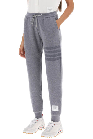 THOM BROWNE Women's Loop-Back Wool Knit Joggers with 4-Bar Motif