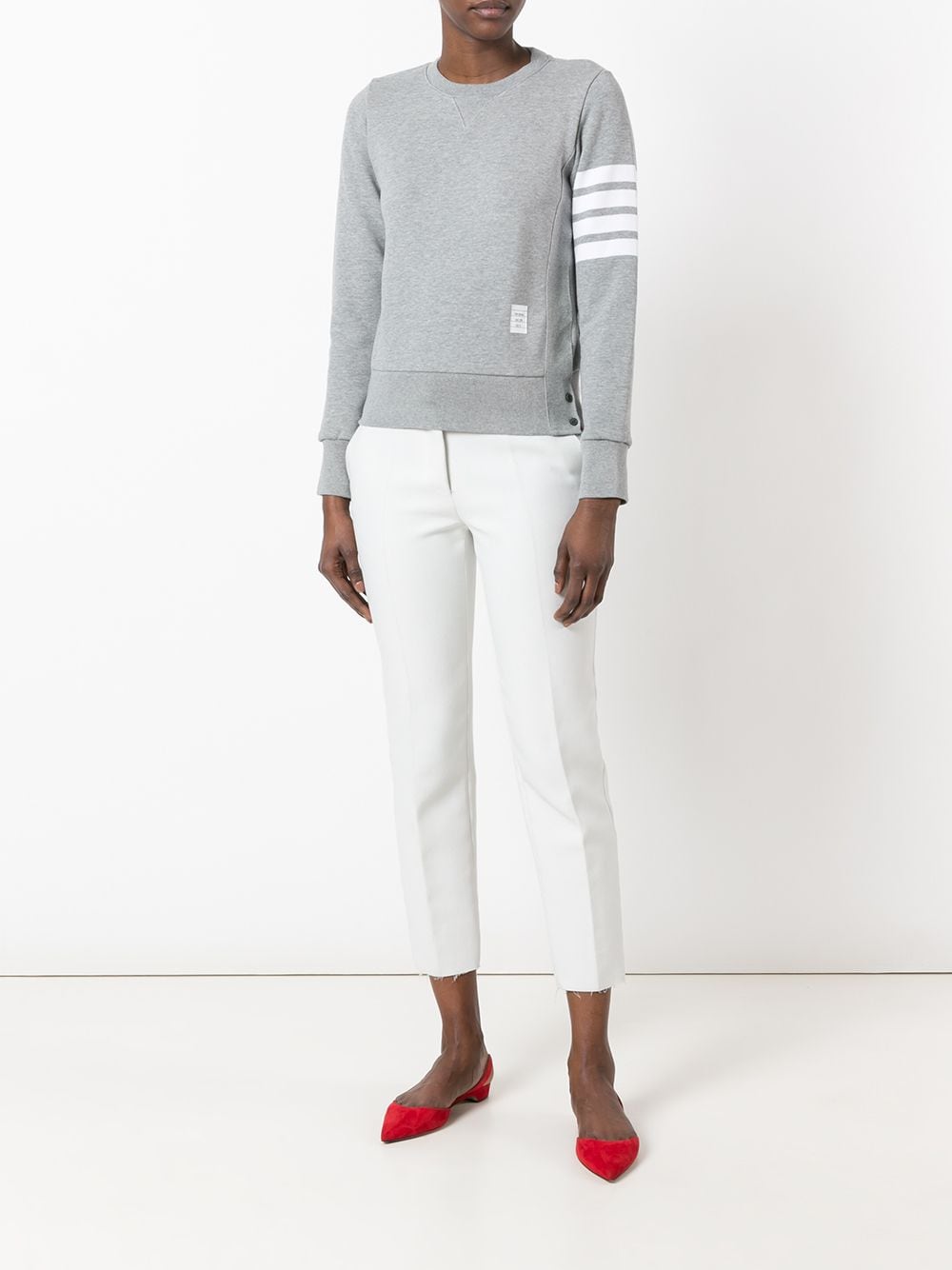 THOM BROWNE Four-Bar Stripe Cotton Sweatshirt for Women from FW23 Collection