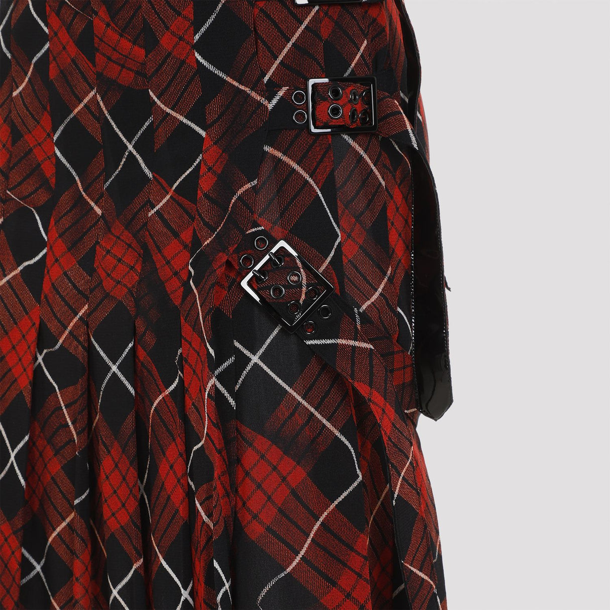 JEAN PAUL GAULTIER Distorted Tartan Pleated Mini Skirt