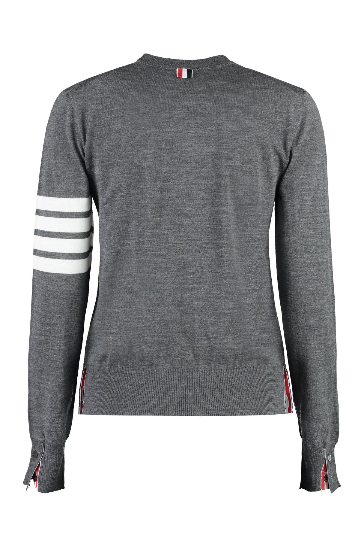 THOM BROWNE Relaxed Fit Wool Sweater - Grey