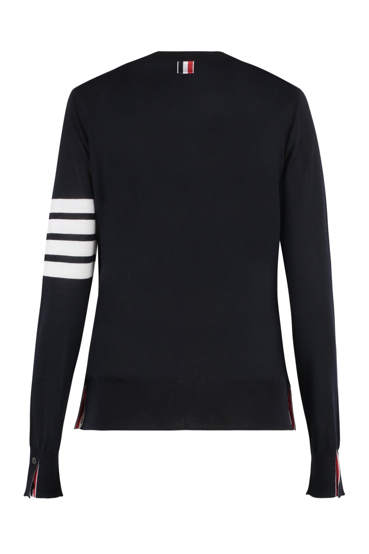 THOM BROWNE Relaxed Fit Wool Sweater - Grey