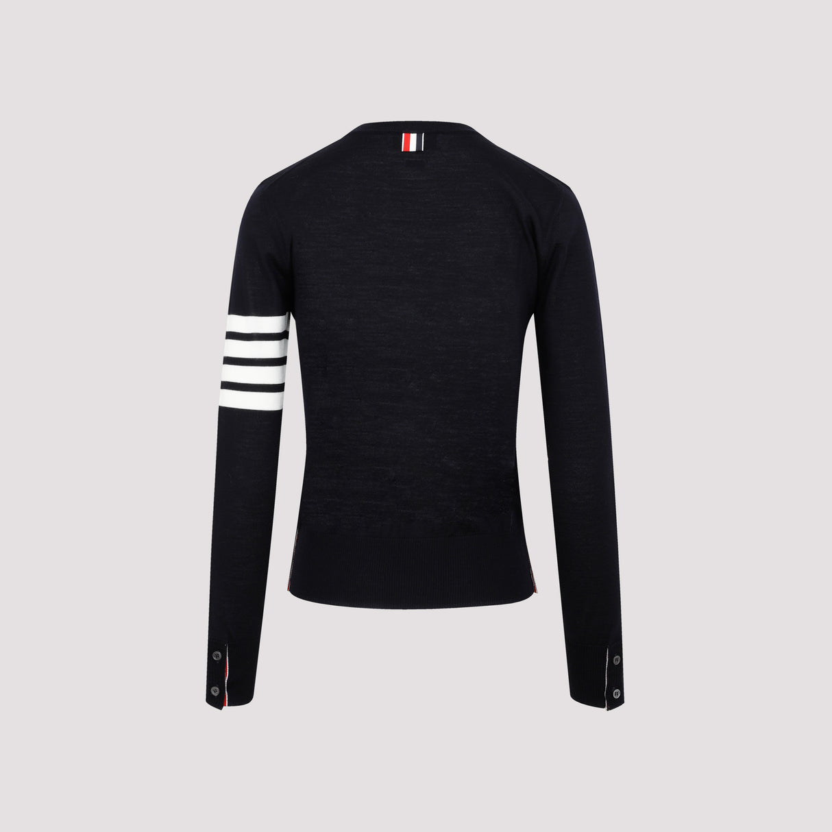 THOM BROWNE Relaxed Fit Wool Sweater - Grey