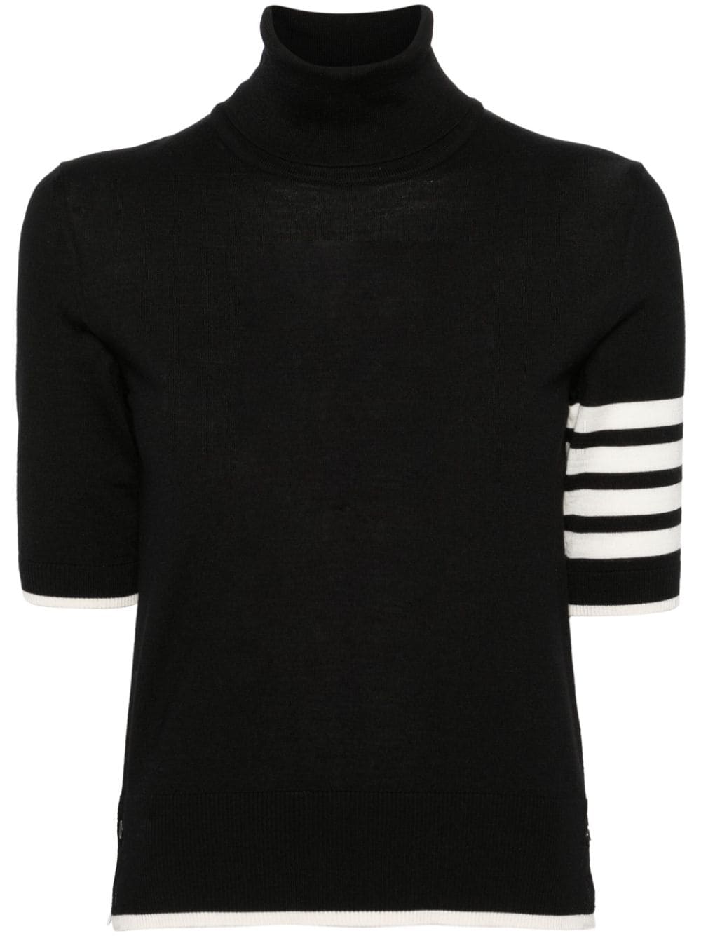 THOM BROWNE Elegant Striped Wool Turtleneck Top