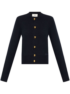 AMI PARIS Chic Women's Cardigan with Elegant Golden Buttons