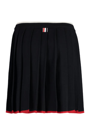 THOM BROWNE Blue Asymmetric Knit Mini Skirt for Women