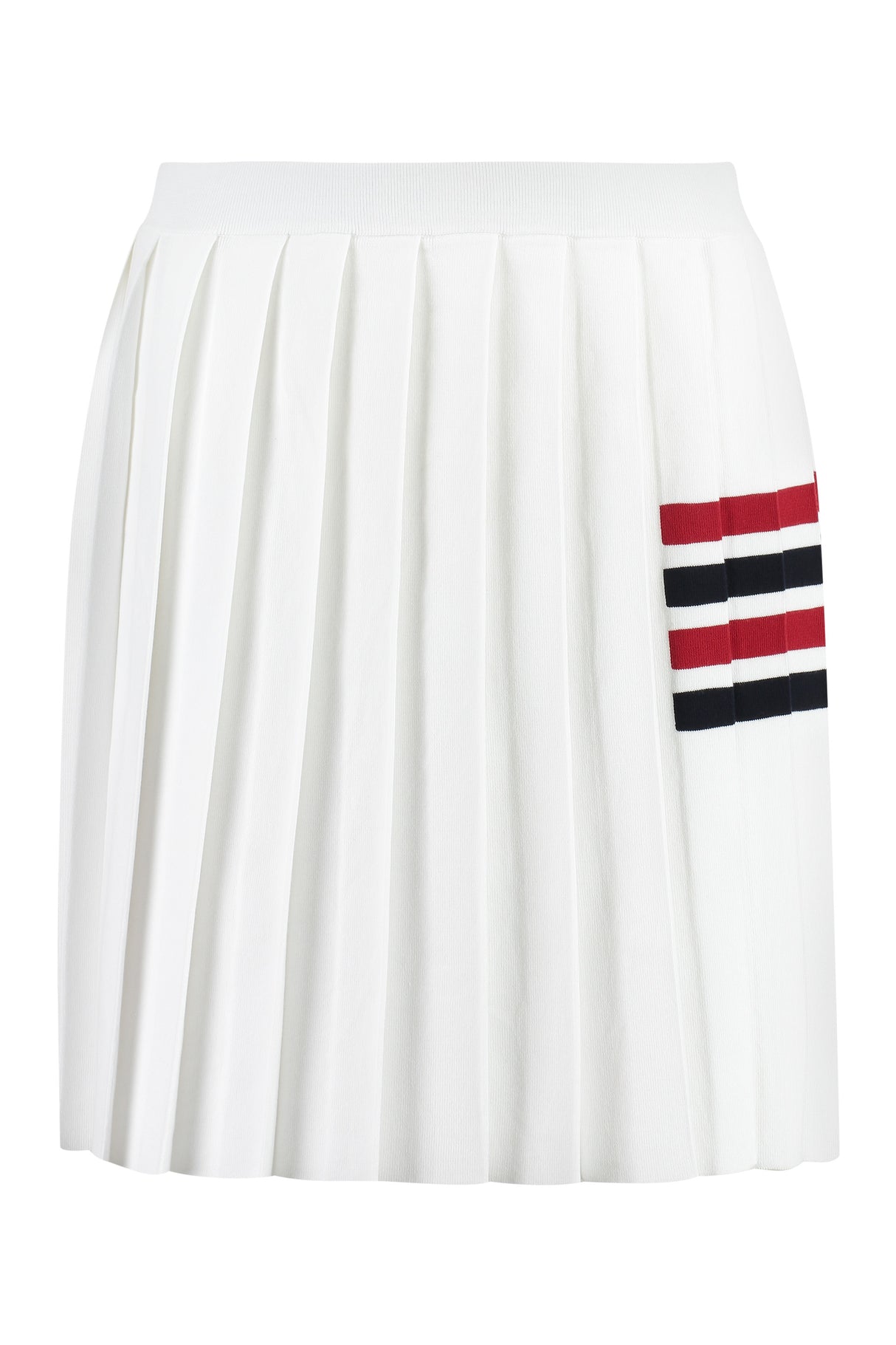 White Pleated Knit Skirt for Women - FW23 Collection