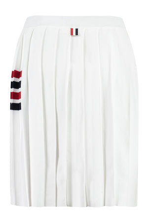 White Pleated Knit Skirt for Women - FW23 Collection