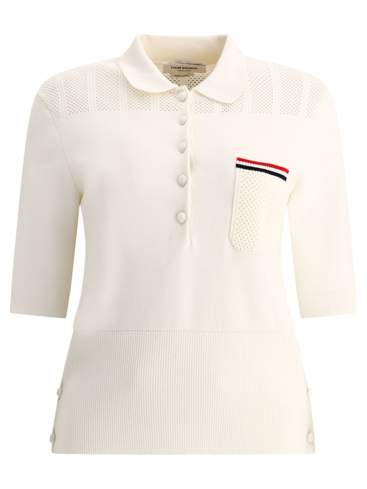 女性用クラシックホワイトレギュラーフィットポロシャツ -SS24コレクション