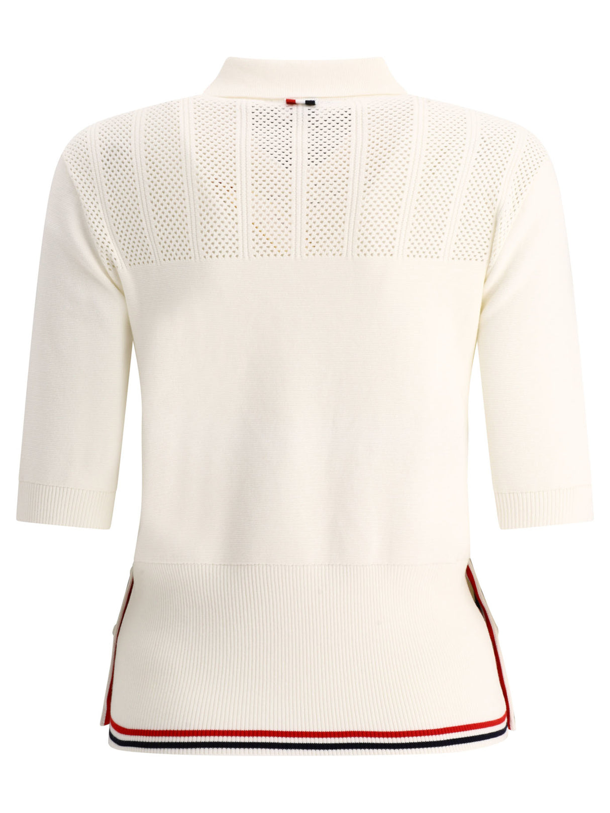 THOM BROWNE Classic White Regular Fit Polo Shirt for Women - SS24 Collection