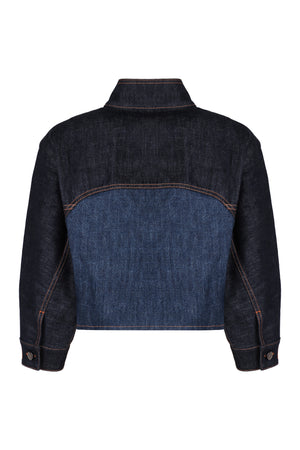 FENDI Chic Contrast Logo Denim Jacket