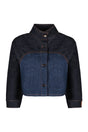 FENDI Two-Tone Denim Jacket with Logo Buttons - Women’s Outerwear