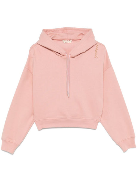 MARNI Pastel Pink Embroidered Hoodie for Women