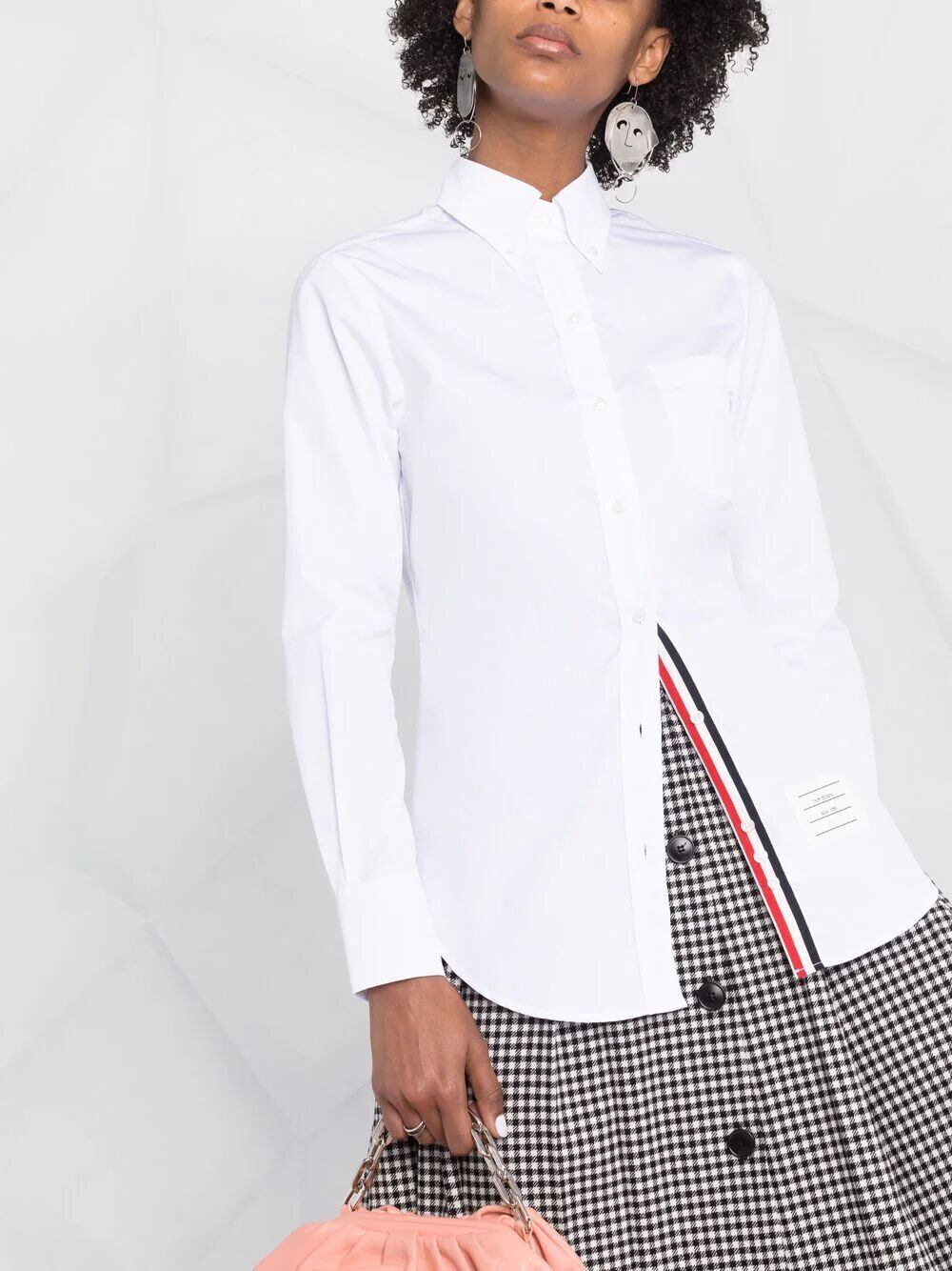 THOM BROWNE Classic Point Collar Shirt for Fall 2024 - Women's