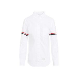 THOM BROWNE Classic Round Collar Shirt for Women - Fall/Winter 2024