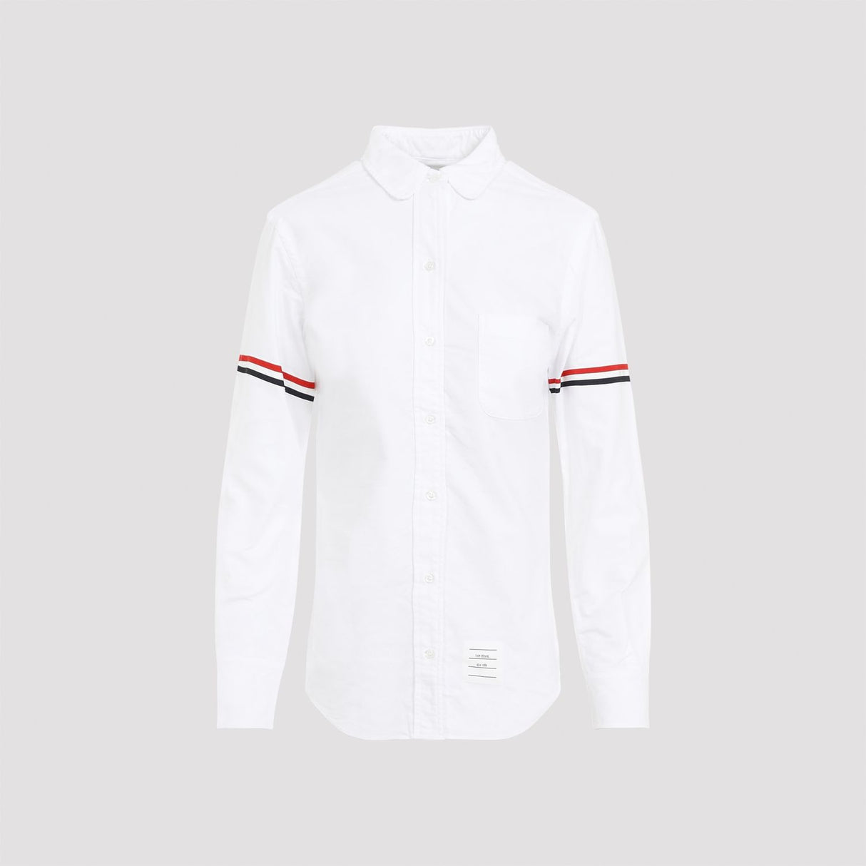 THOM BROWNE Classic Round Collar Shirt for Women - Fall/Winter 2024