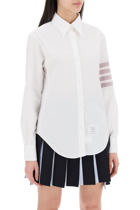 THOM BROWNE Elegant Striped Sleeve Poplin Shirt - Size 38