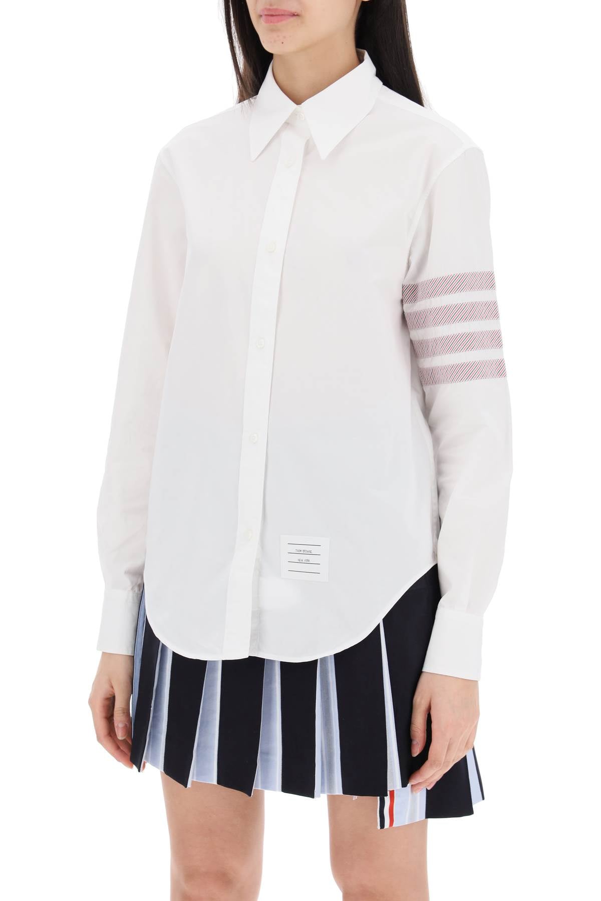 THOM BROWNE Elegant Striped Sleeve Poplin Shirt - Size 38