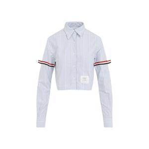 THOM BROWNE Cropped Cotton Shirt for Women