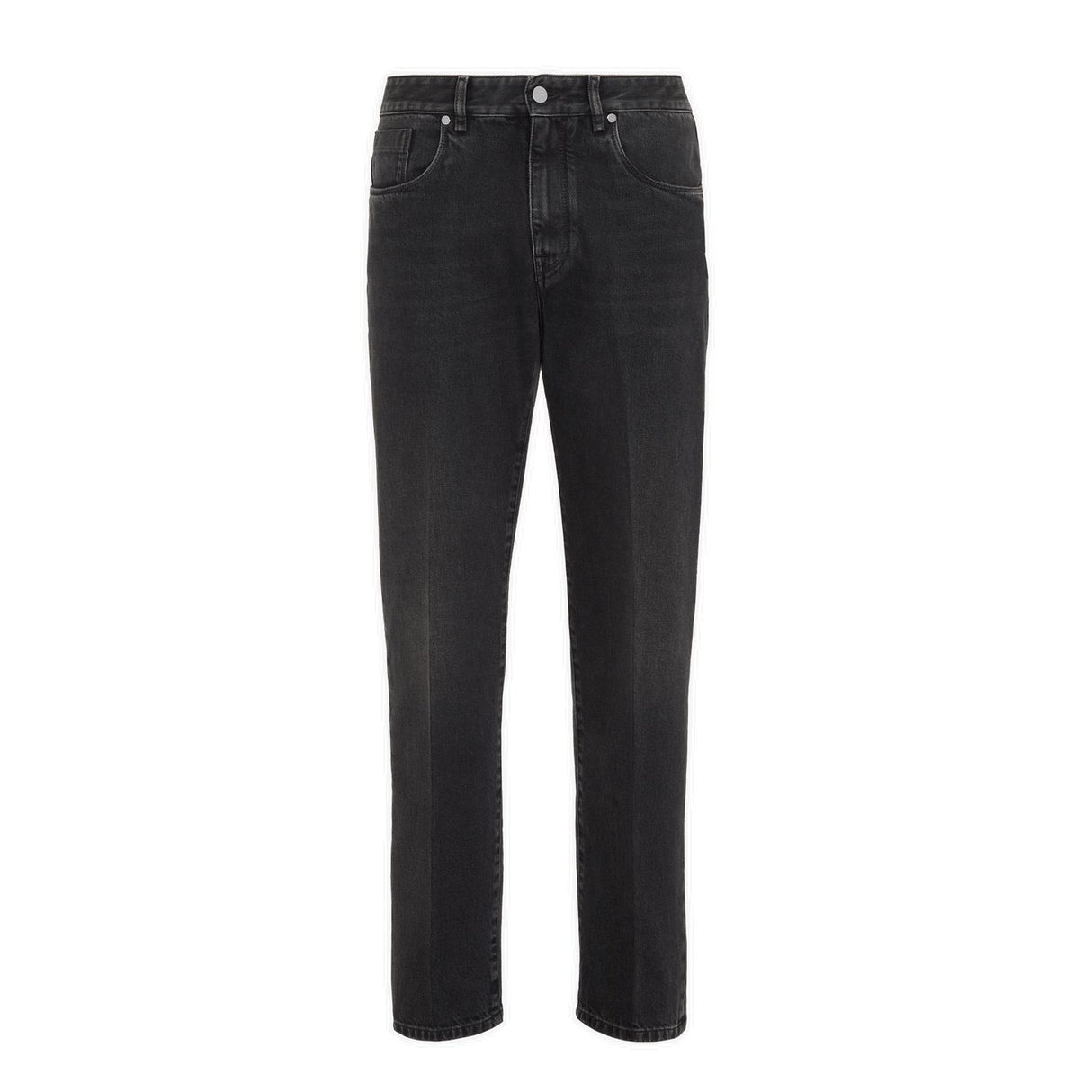 FENDI Men's Washed Black Denim Pants for FW23 Season