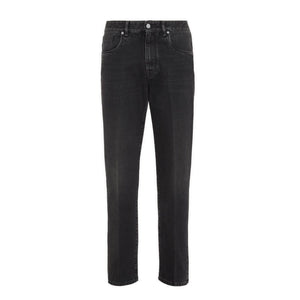 FENDI Men's Washed Black Denim Pants for FW23 Season