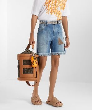 FENDI Men's Blue Denim Bermuda Shorts for SS23