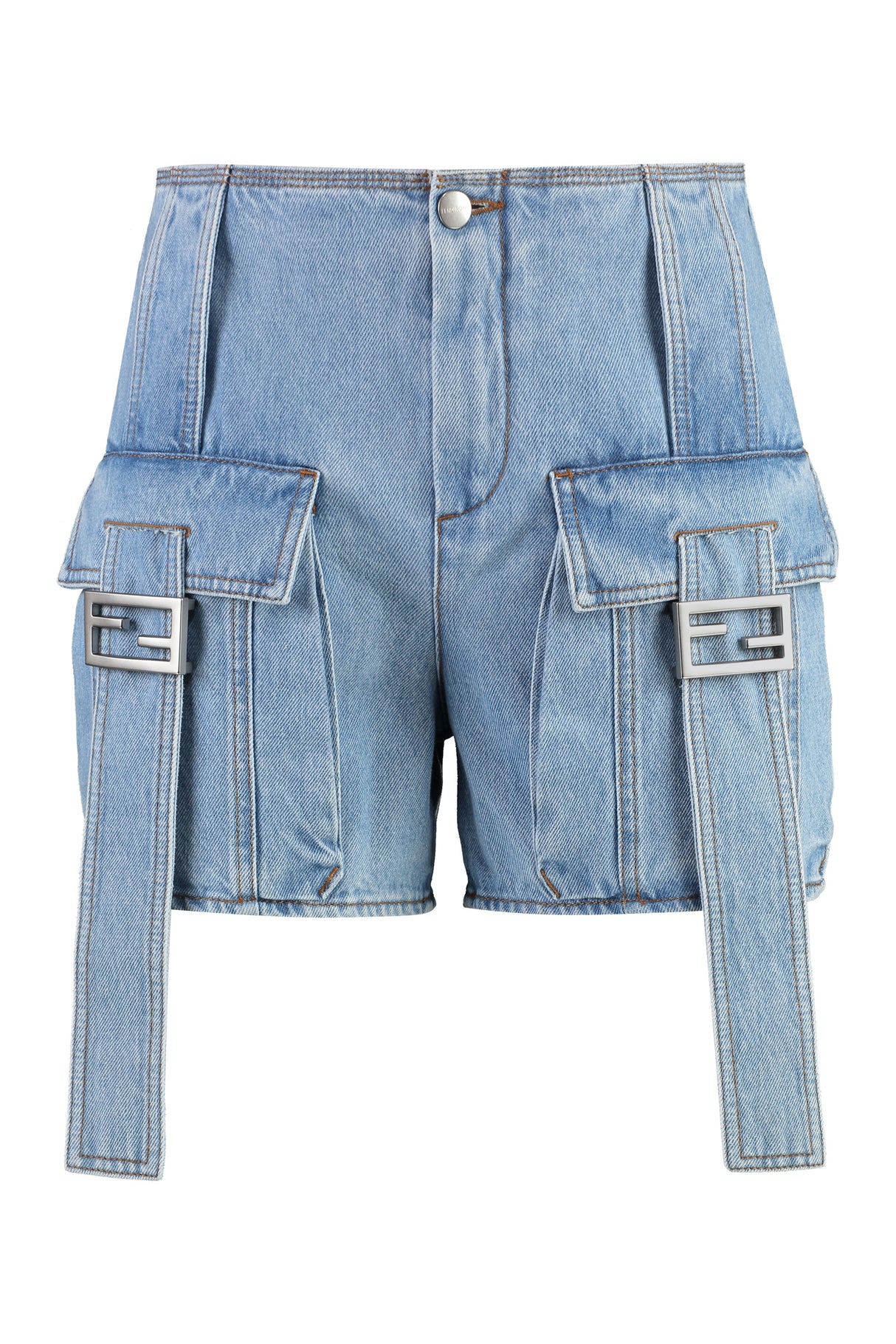 FENDI Stylish Denim Shorts with Flap Pockets for Women