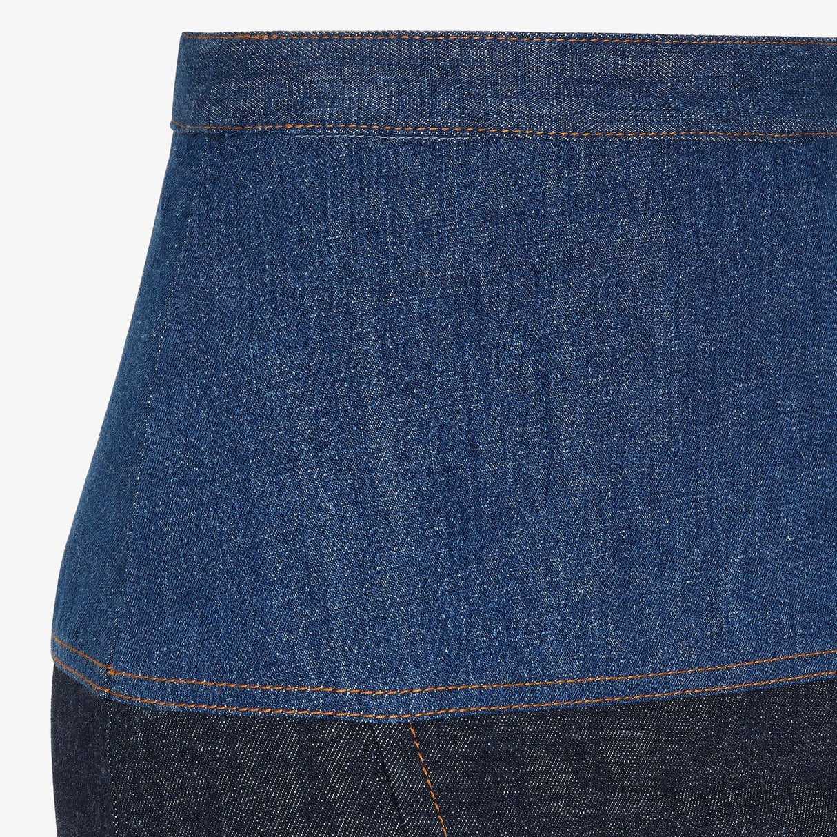 FENDI Two-Tone Denim Skirt with Stylish Opening