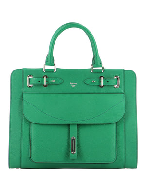 حقيبة يد جلدية خضراء فخمة للنساء