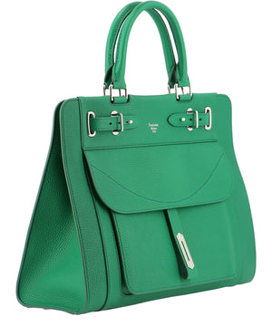 Green Leather Top-Handle Handbag for Women - SS23 Collection